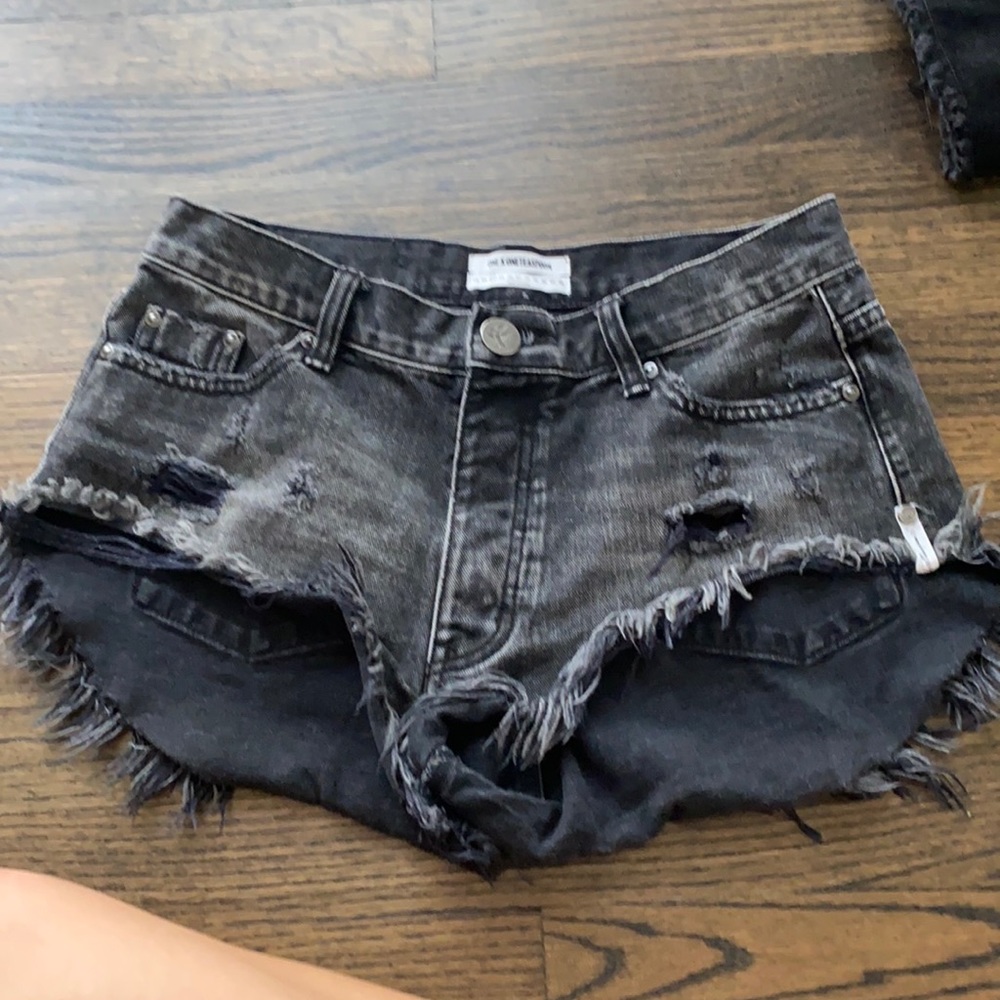 Size 24 Black One Teaspoon denim cutoffs